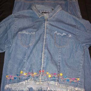 Two piece blue jean set